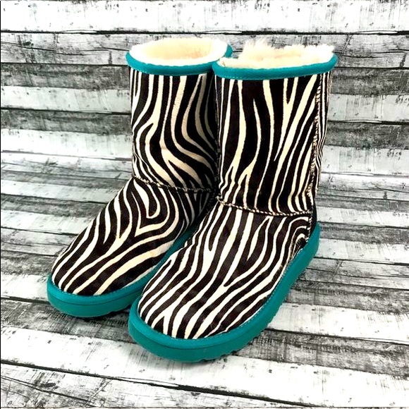 UGG Shoes - UGG Boots rare zebra and teal color size 11